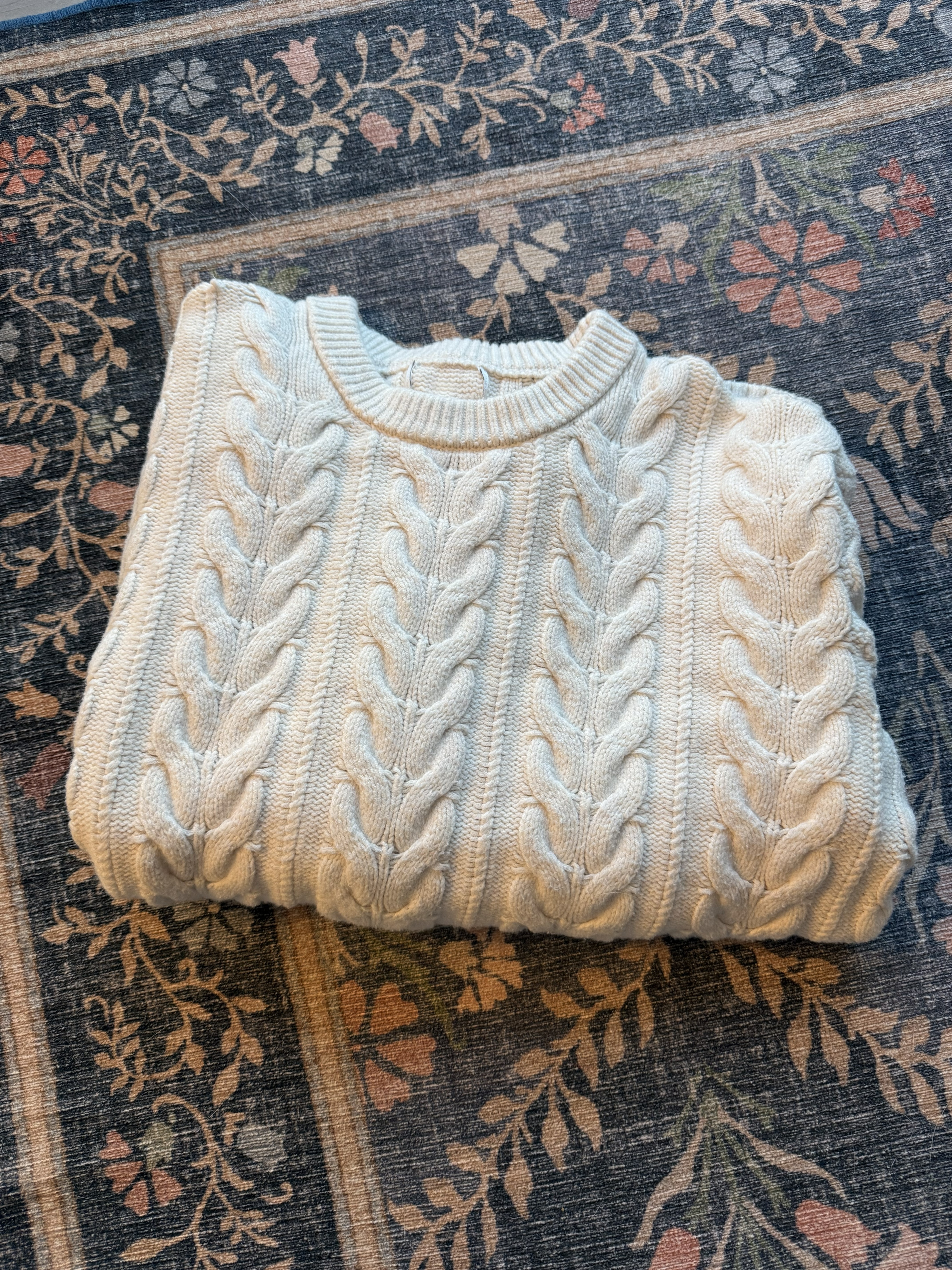 Eddie Bauer Sweater cream eddie bauer sweater with cable texture