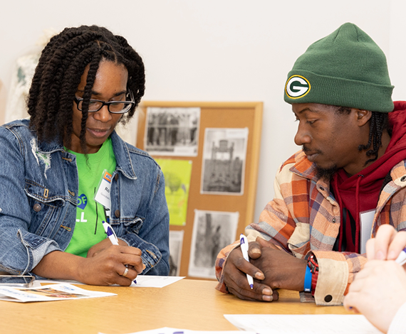 Goodwill staff providing career assistance