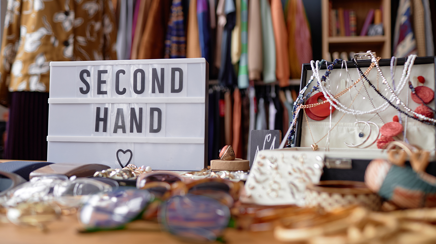 table of second hand merchandise for sale