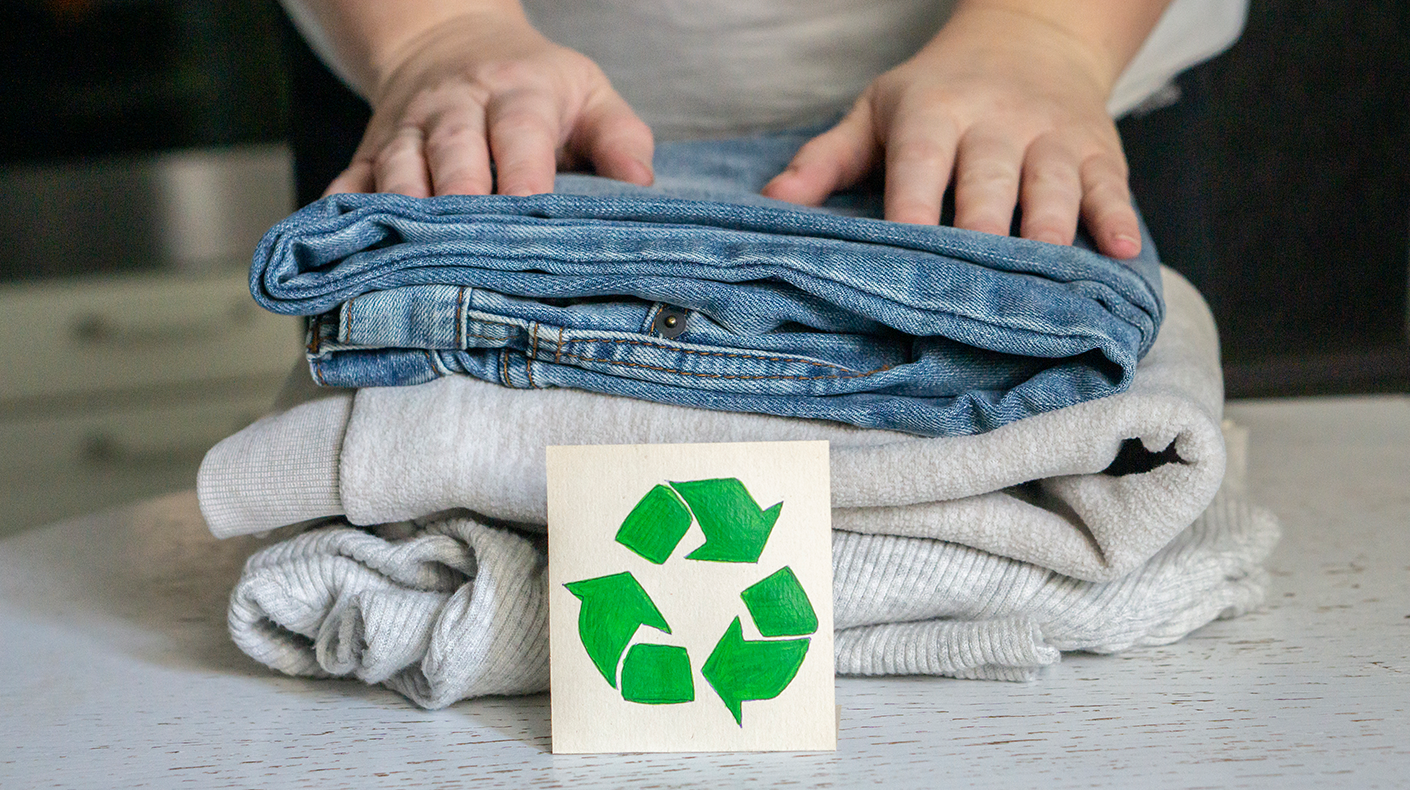 pile of recyclable clothing