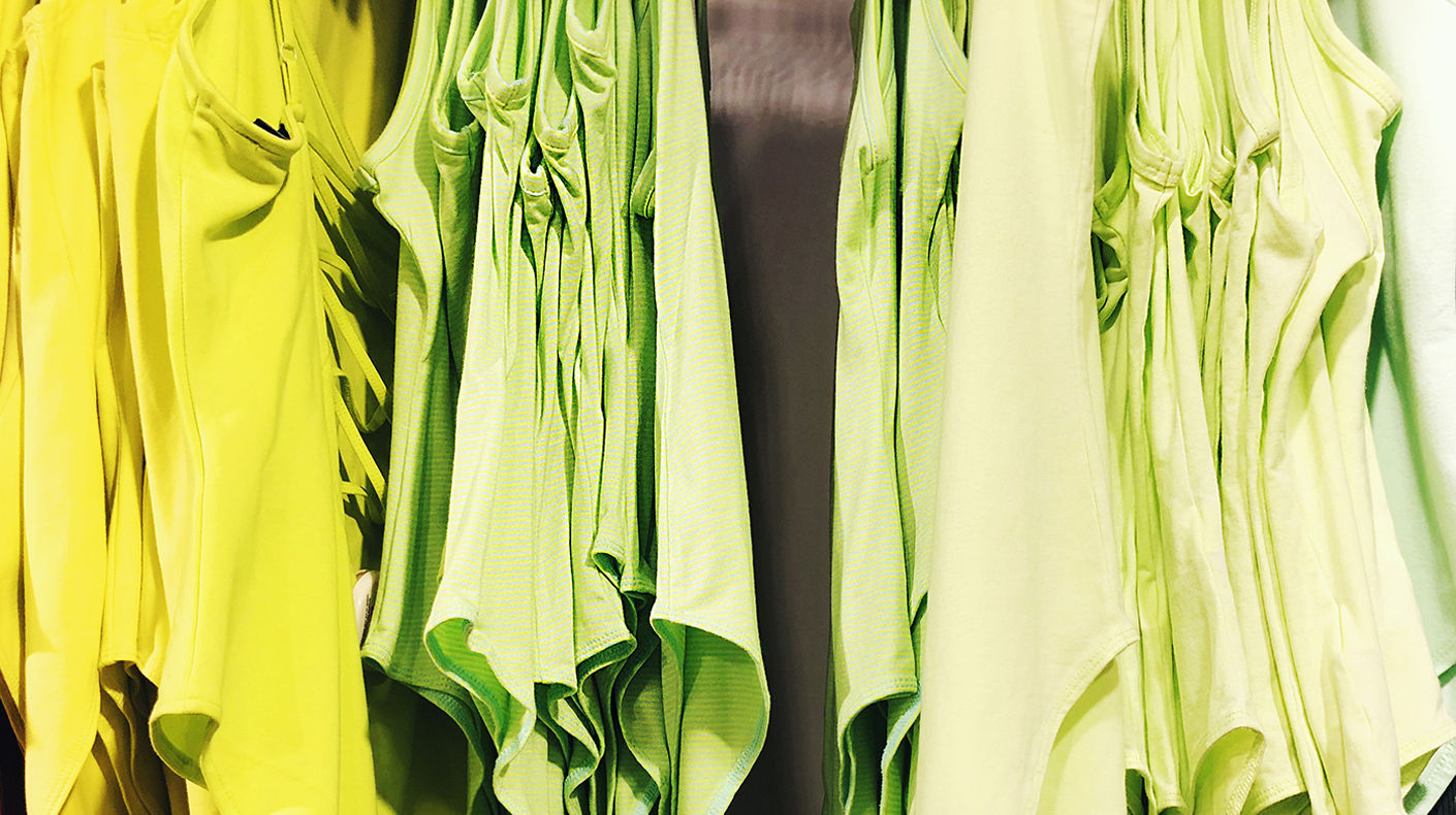 Row of green shirts