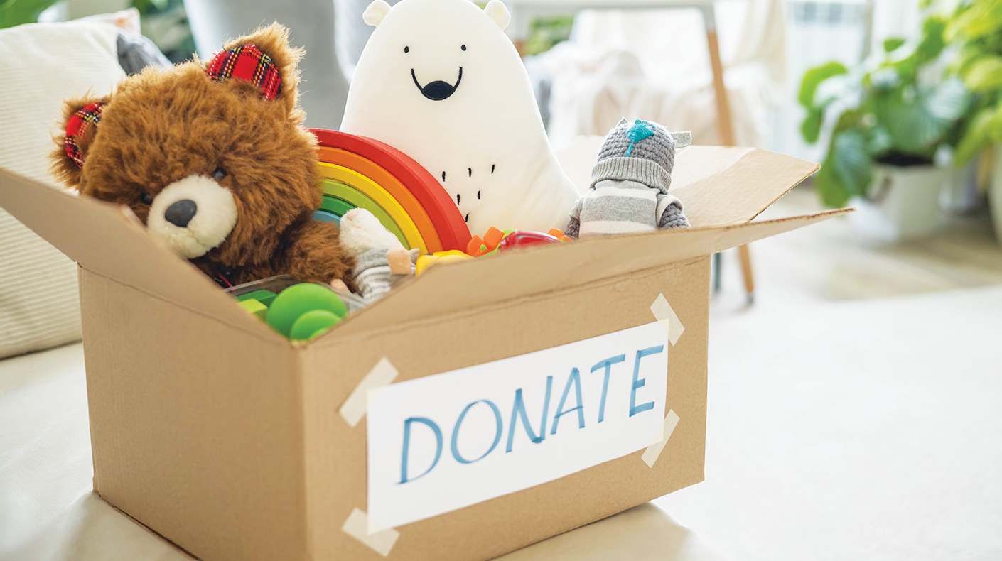 A box with various toys