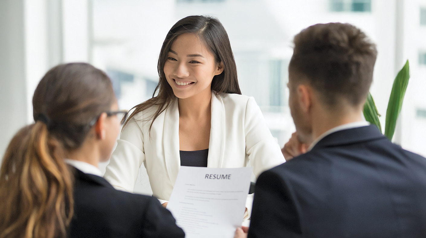 Teen interviewing for a job