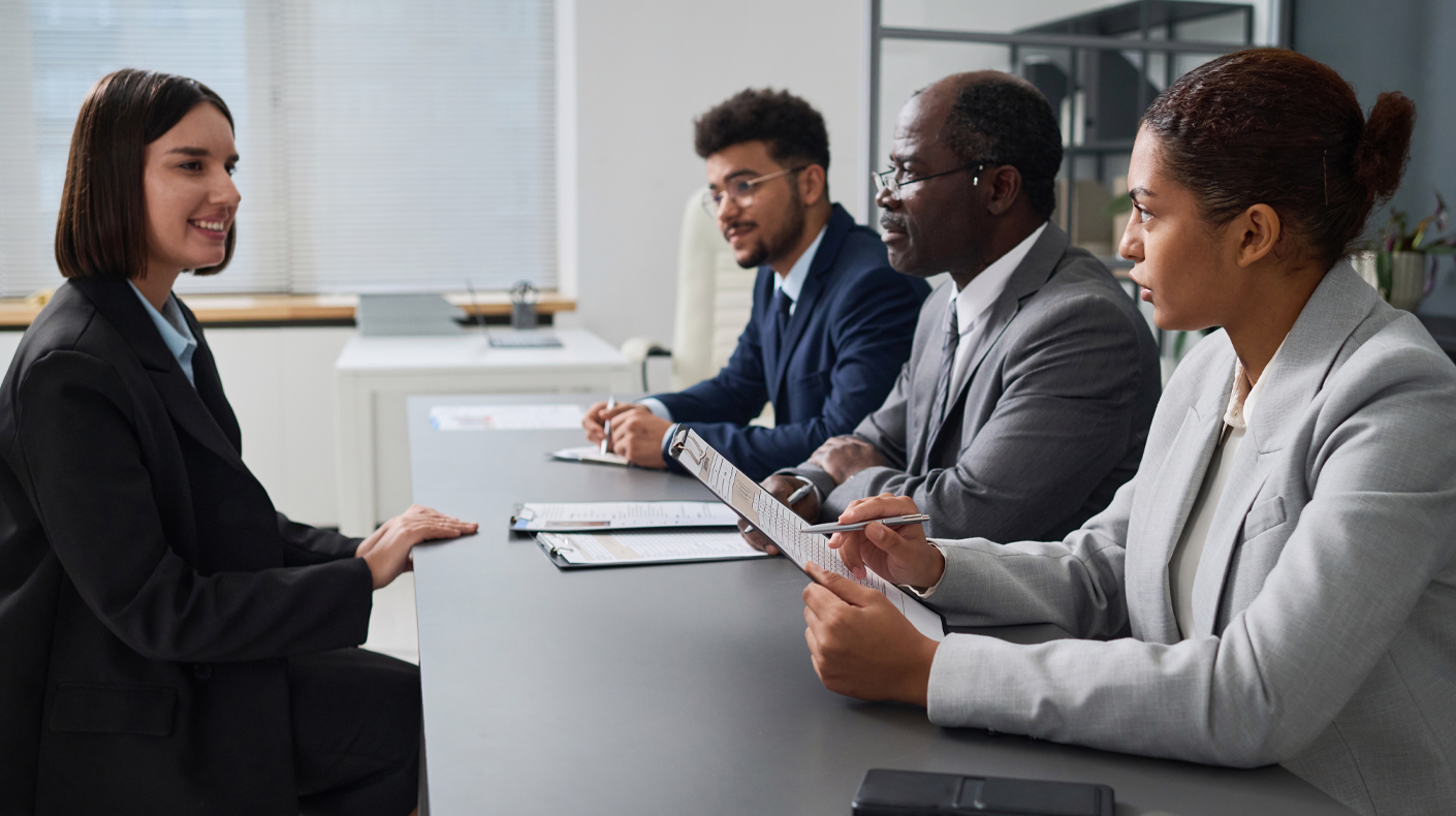 Job hunter in a panel interview
