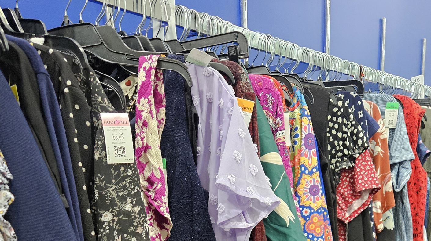 colorful clothes on rack